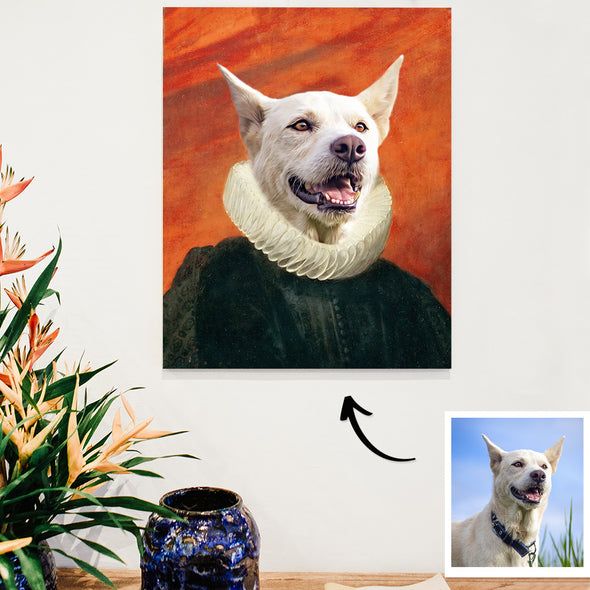 Customized Dog Cat Portrait Canvas Pet in a Costume Painting Portrait Canvas Christmas Gift
