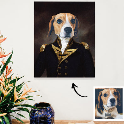 Customized Pet Portrait Painting of Dog and Cat Renaissance Style Royal Pet Portrait Canvas