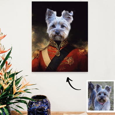 Customized Pet Portrait Painting Canvas Renaissance Royal Pet in a Costume Portrait Canvas