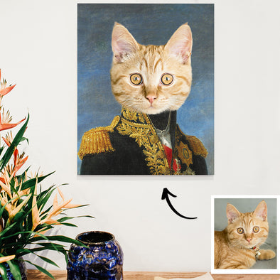 Customized Pet Portrait Painting Canvas Pet in a Costume Portrait Canvas
