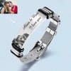 Anniversary Gift for Boyfriend Custom Photo Bracelet for Men Engraved Stainless Steel Bracelet