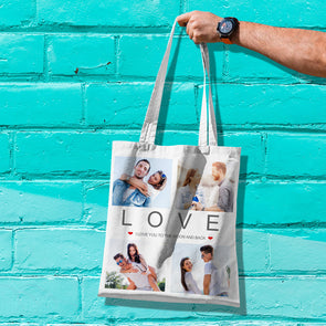 Personalized Photo Tote Bag Gift to Wife