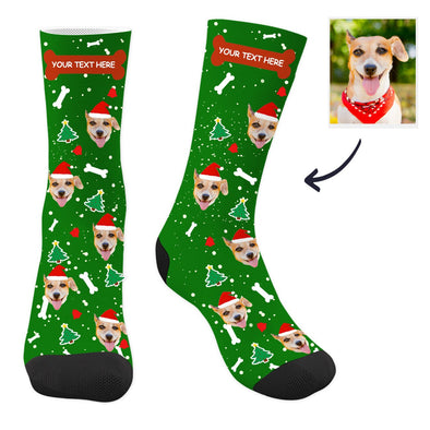 Custom Christmas Pup Socks with Text