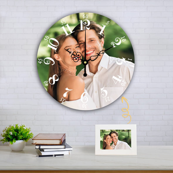 Custom Round Shape Wall Clock  with Picture Christmas Gift