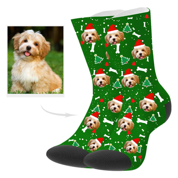 Custom Christmas Socks Custom Christmas Socks with Dog Face