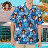 Mens Custom Tropical Floral Personalized Husband’s Photo Beach Flower Shirts