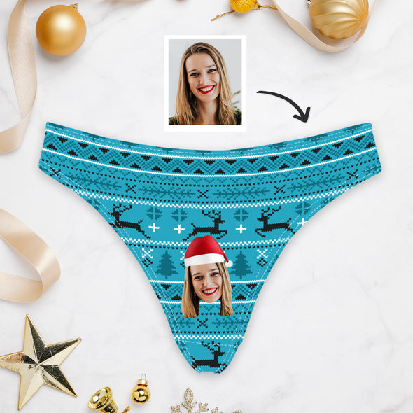 Christmas Underwear for Wife Girlfriend Custom Underwear with Photo