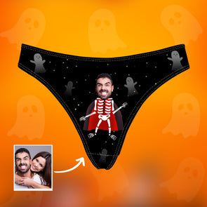 Hallowen Underwear for Girlfriend Custom Face Thongs