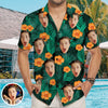 Mens Custom Hawaiian Shirt with Face Aloha Beach Fruit Flower Shirts