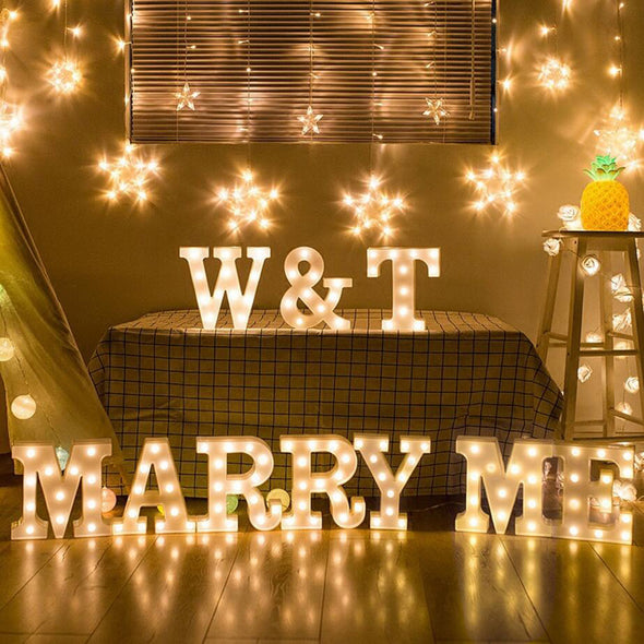 LED Alphabet Letters Numbers Lights for Birthday Party Valentines Light Up Night Lamp Home Decor