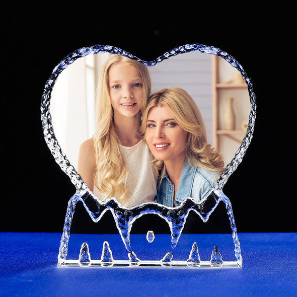 Mothers Day Gift Custom 3D Photo Crystal Frame Gift Photo Crystal Custom Christmas Gift