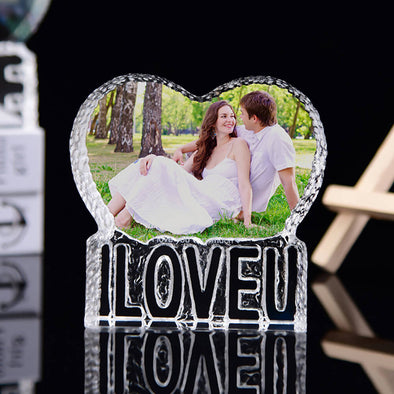 Custom 3D Photo Crystal Frame Gift Photo Crystal Valentine's Day Gift for Lover