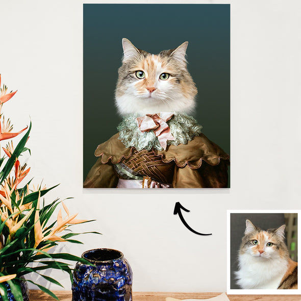 Custom Pet Portrait Canvas Prints Renaissance Style Pet Funny Painting Mothers Day Gift