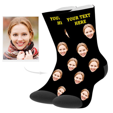 Custom Photo Socks with Your Text