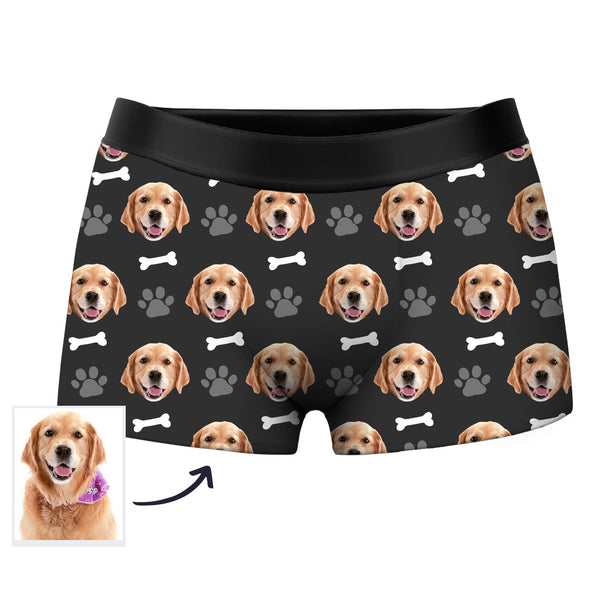 Dog Face Boxers Custom Photo Shorts with Dog Head Gift for Dog Dad