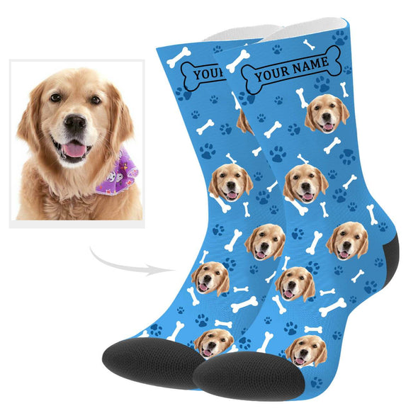 Custom Dog Picture Socks with Name