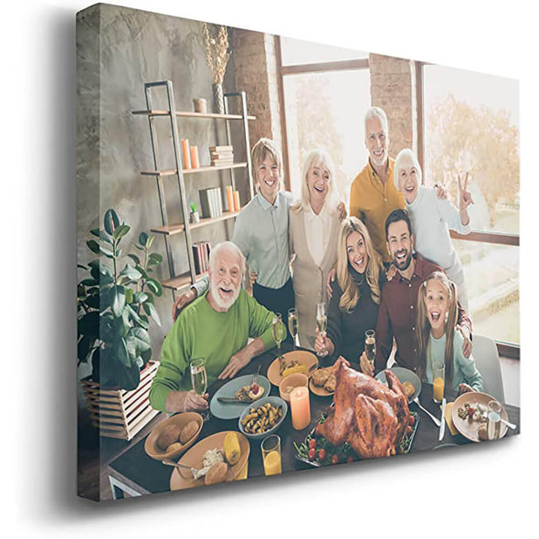 Custom Canvas Family Photo Contemporary Painting With Frame Home Decoration