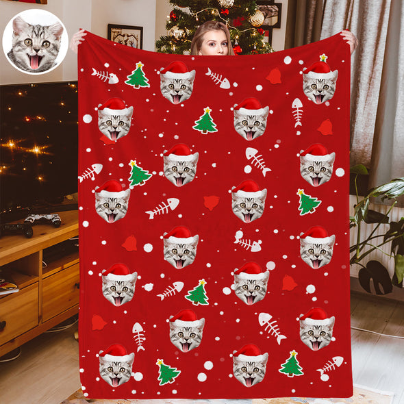 Christmas Blankets with Photo Custom Pet Christmas Blankets Fleece Throw Blanket Christmas Gift