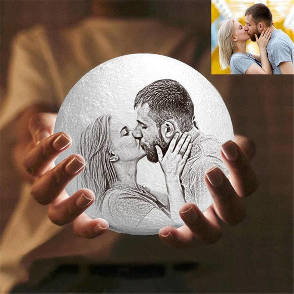 Christmas Gift Custom Engraved 3D Moon Lamp with Picture