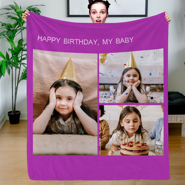 Custom Blankets with Pictures Personalized Photo Blankets Fleece Throw Blanket Christmas Gift