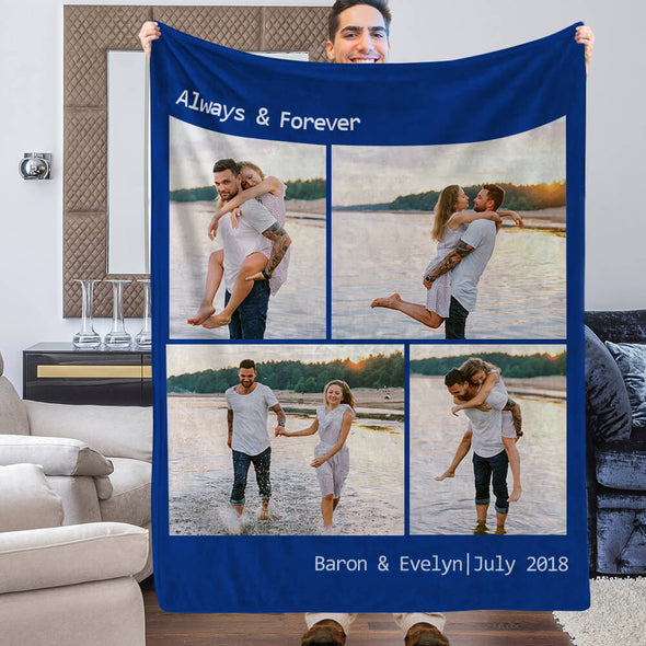 Personalized Photo Blankets Custom Blankets with Pictures Fleece Throw Blanket Christmas Gift