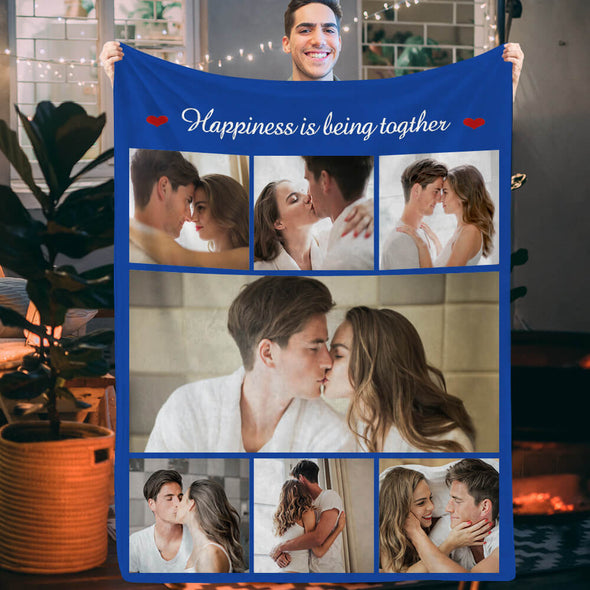 Custom Blanket with Pictures Personalized Photo Blankets Fleece Throw Blanket Christmas Gift