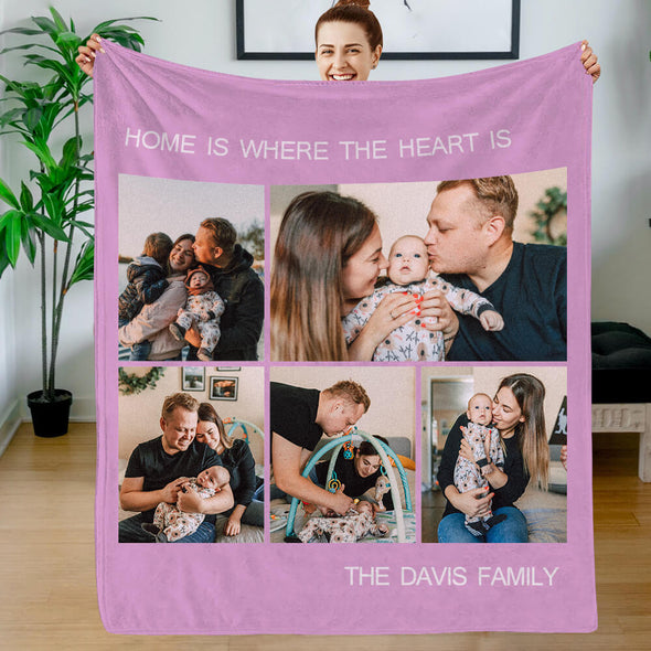 Mothers day Gifts Personalized Photo Blankets Fleece Throw Blanket