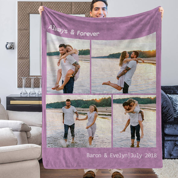 Custom Blankets with Pictures Personalized Photo Blankets Fleece Throw Blanket Christmas Gift
