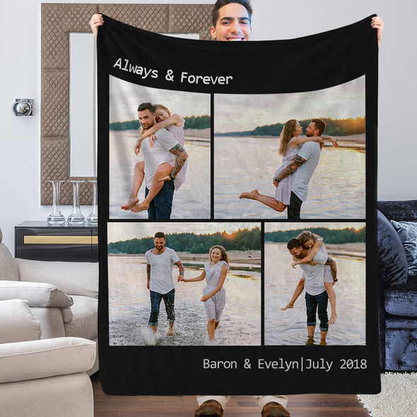 Personalized Photo Blankets Custom Blankets with Pictures Fleece Throw Blanket Christmas Gift