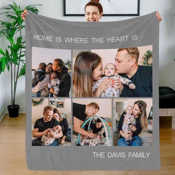 Custom Blankets with Pictures Personalized Photo Blankets Fleece Throw Blanket Christmas Gift