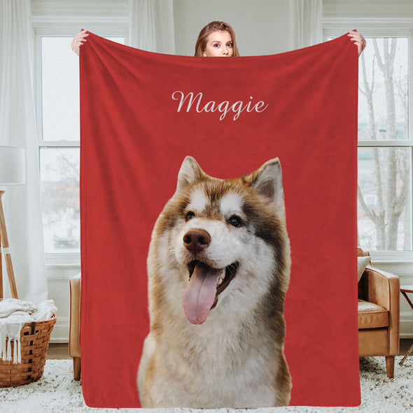 Custom Dog Photo Blankets Personalized Cat Photo Blankets Fleece Throw Blankets