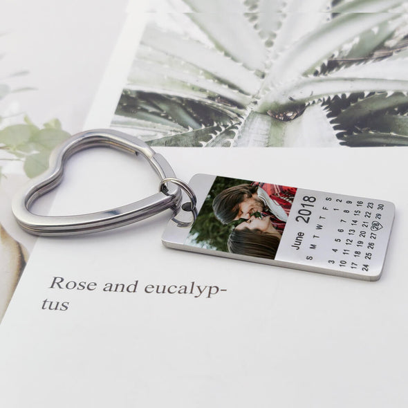 Custom Photo Calendar Keychain Valentines Gift