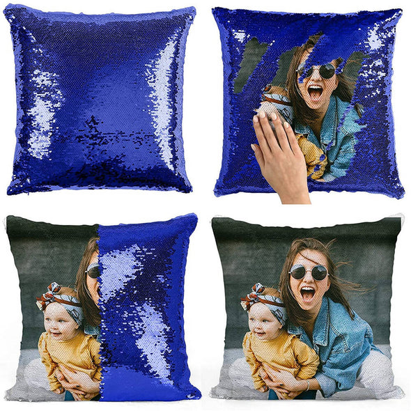 Personalized Magic Sequins Pillow with Couple Photo Custom Magic Pillow