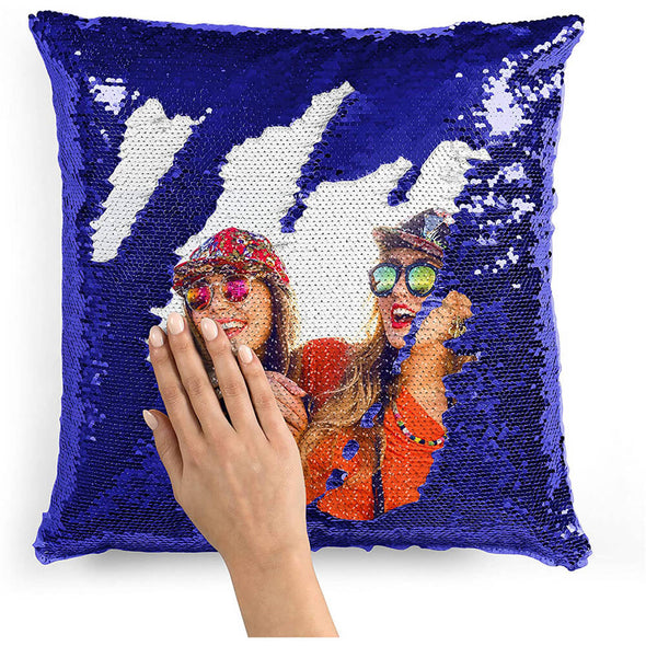 Custom Magic Sequins Pillow Multicolor Shiny Christmas Gift