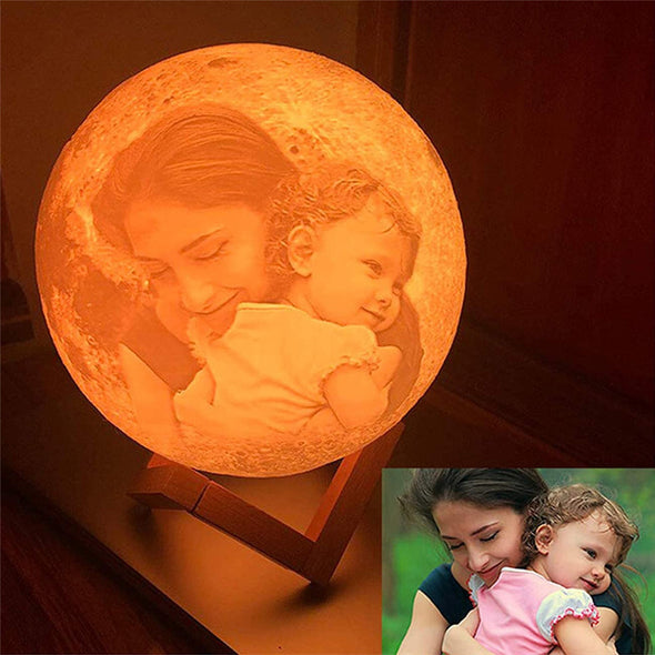Christmas Gifts Custom Moon Lamp with Picture Custom 3D Photo Engraved Moon Light