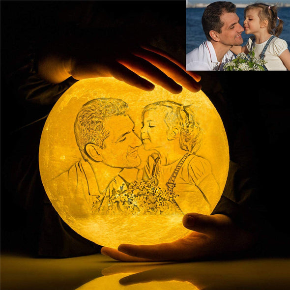 Customized Moon Lamp with Picture Custom 3D Photo Engraved Moon Light 16 Colors