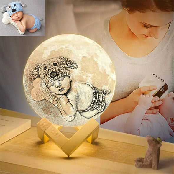 Custom Made Moon Lamp With Picture 16 Colors Gift for Family