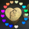 Custom Moon Lamp Heart Shaped Custom 3D Photo Engraved Moon Light 16 Colors Valentine's Day Gift