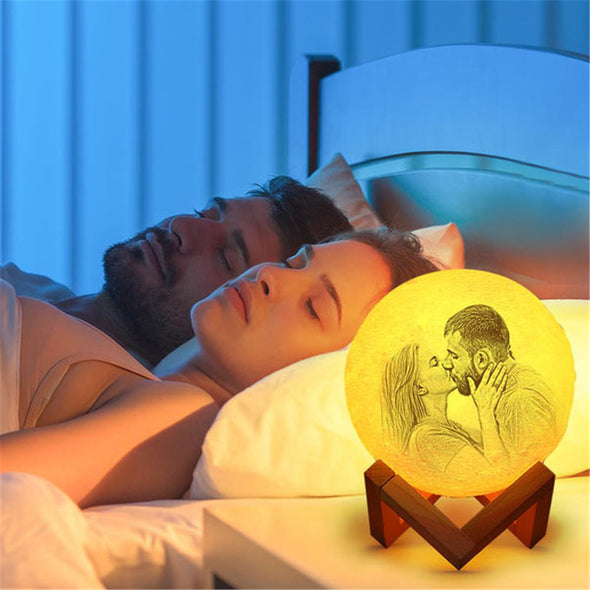 Personalized Moon Lamp Custom 3D Photo Engraved Moon Light With Picture 16 Colors