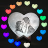 Custom Moon Lamp Heart Shaped Custom 3D Photo Engraved Moon Light 16 Colors Valentine's Day Gift