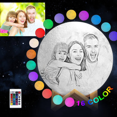 Custom Moon Lamp With Picture Custom 3D Photo Engraved Moon Light 16 Colors