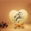 Custom Heart Shpaed Photo Moon Lamp Custom 3D Photo Engraved Moon Light 2 Colors