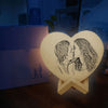 Custom Heart Shaped Moon Lamp with Picture 3D Photo Engraved Moon Light 2 Colors Best Gift Idea