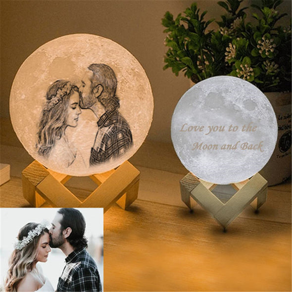 Custom Moon Lamp with Photo Custom 3D Engraved Moon Light 16 Colors