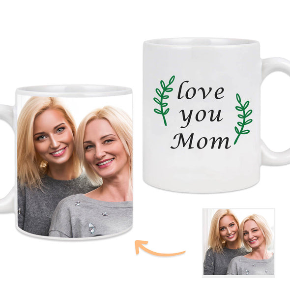 Custom Mug with Pictures on the Back Personalized Love You Mom Photo Mug