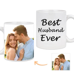 Custom Mug with Pictures on the Back Personalized Photo Mug Best Husband Ever