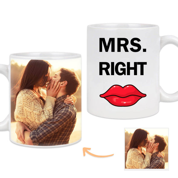 Custom Mug with Pictures on the Back Personalized Photo Mug Gift for Mrs Right