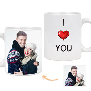 Custom Mug with Pictures on the Back Customized I Love You Photo Mug