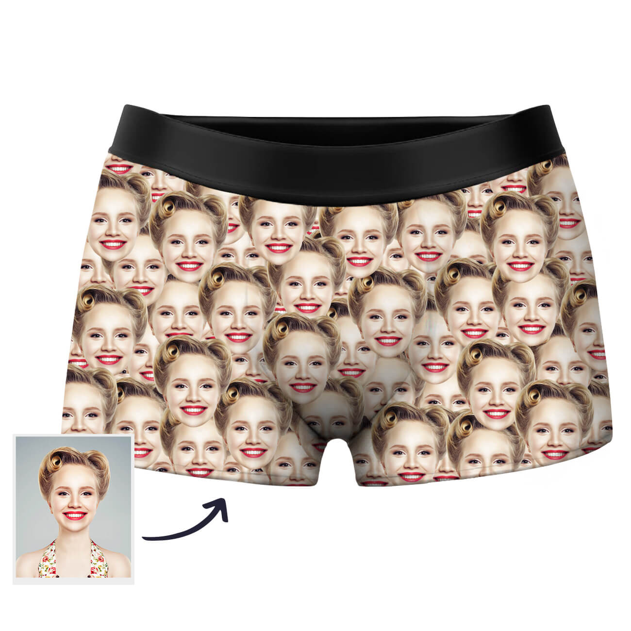 Custom Photo Man Boxer Shorts On Body Dark Skin – MyPhotoSocksUS