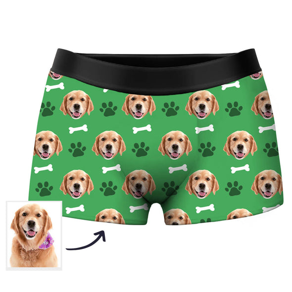 Dog Face Boxers Custom Shorts with Dog Head Gift for Dog Dad